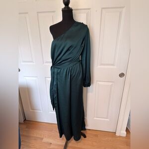 Lush One-Shoulder Green Jumpsuit